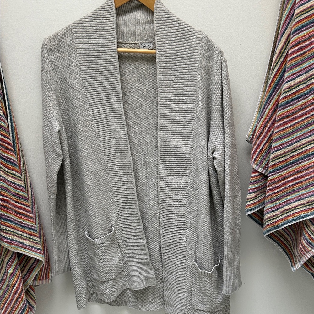 Kismet XL Open Sweater Light Gray /beige Women's Cardigan
